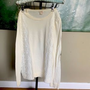J Crew XS lightweight sweater with lace detail